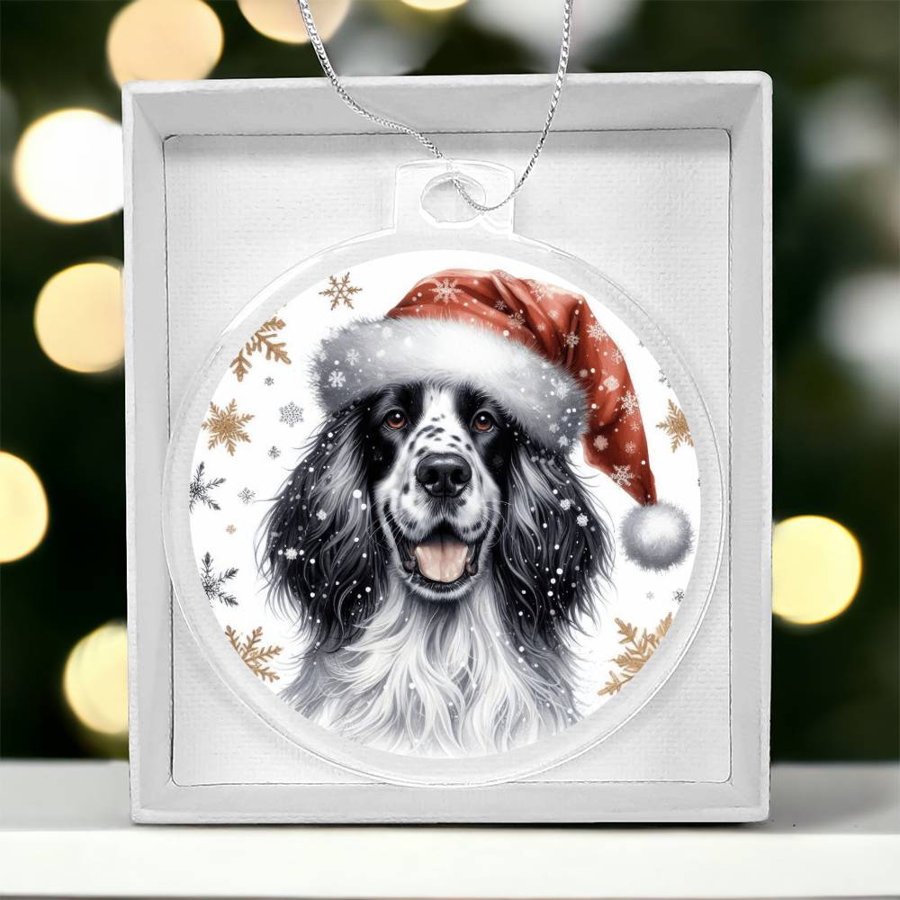 Christmas Dog - English Setter - Acrylic Ornament