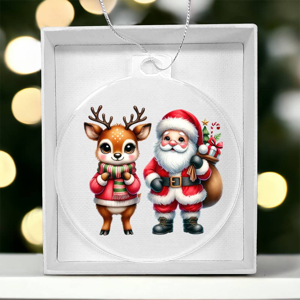 Cute Christmas Reindeer 014 - Acrylic Ornament