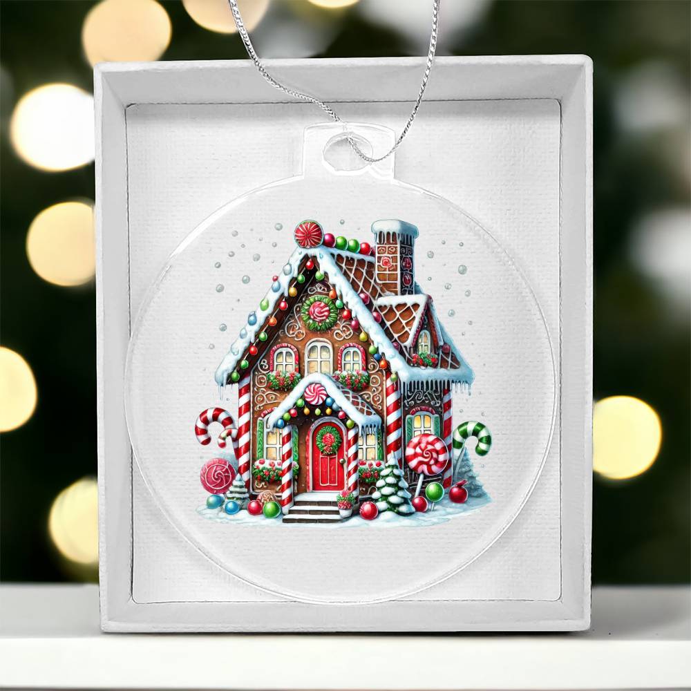Christmas Gingerbread House 018 - Acrylic Ornament