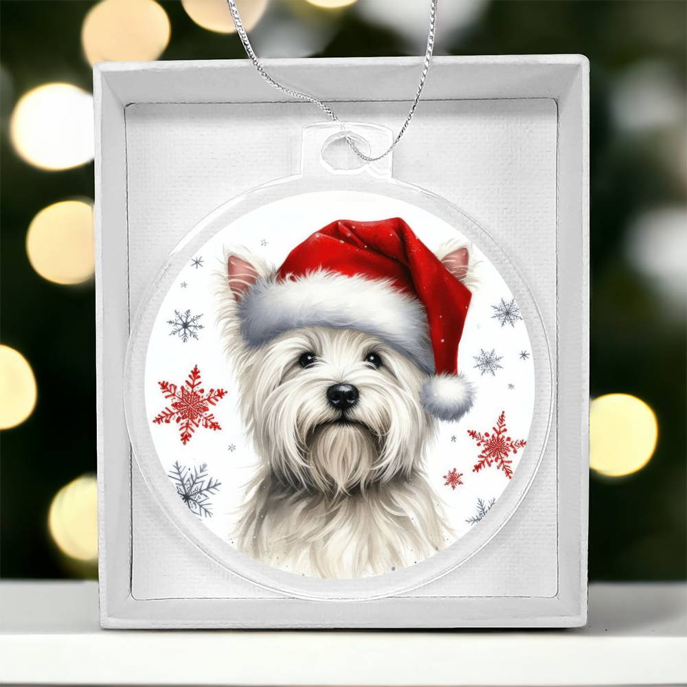 Christmas Dog - West Highland White Terrier - Acrylic Ornament
