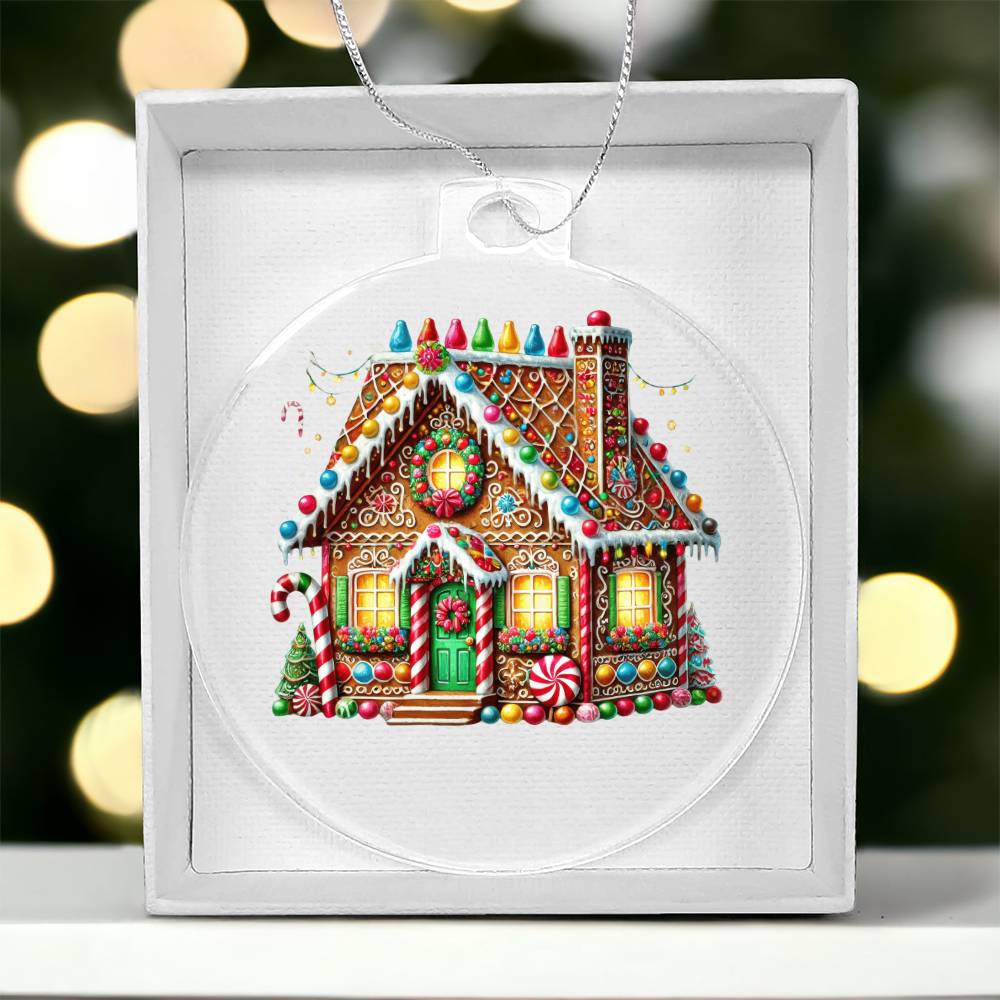 Christmas Gingerbread House 015 - Acrylic Ornament