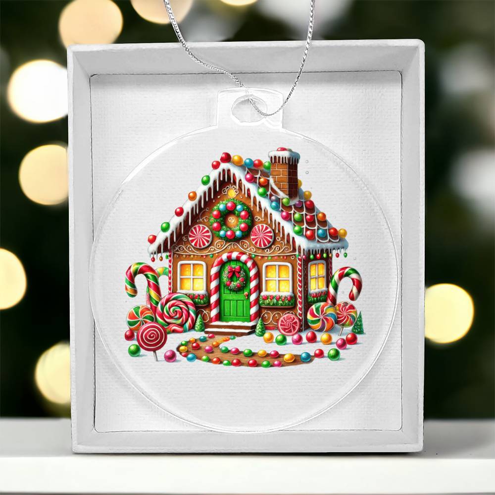 Christmas Gingerbread House 008 - Acrylic Ornament