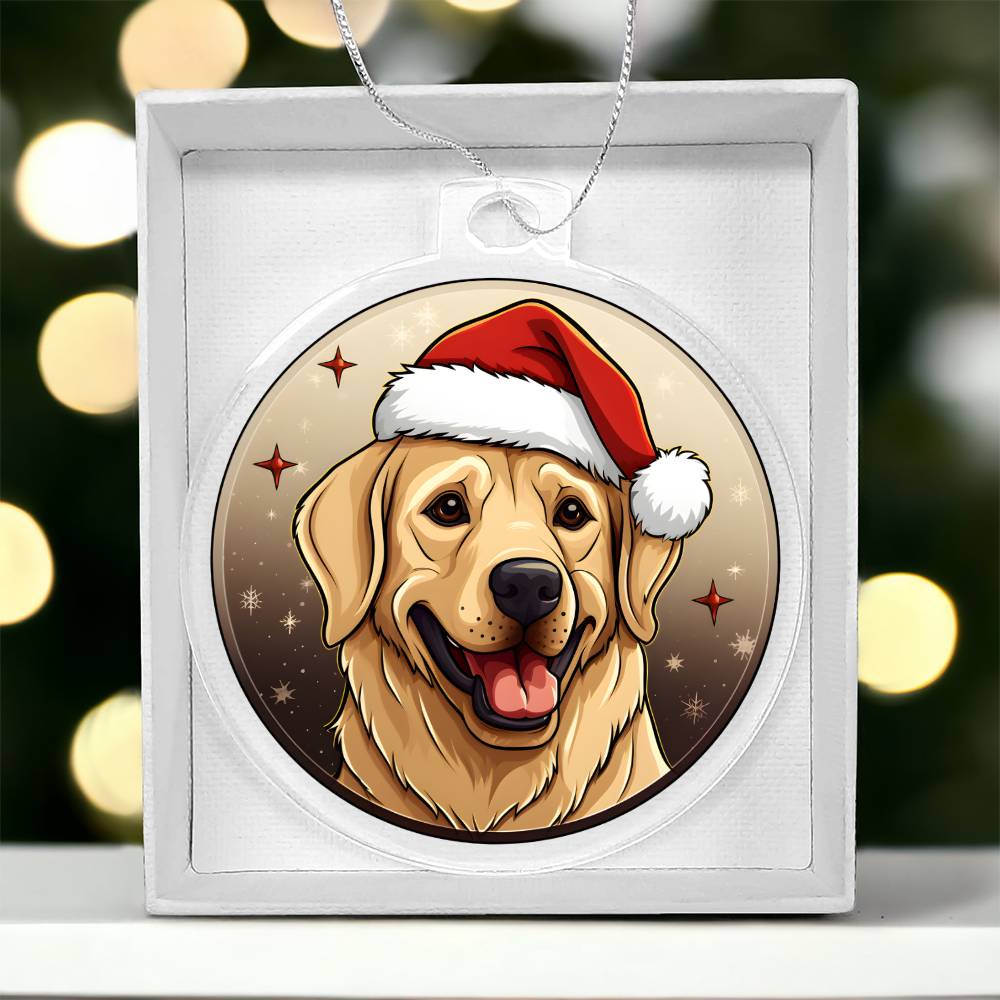Dog Stained Glass Christmas Design 027 - Acrylic Ornament