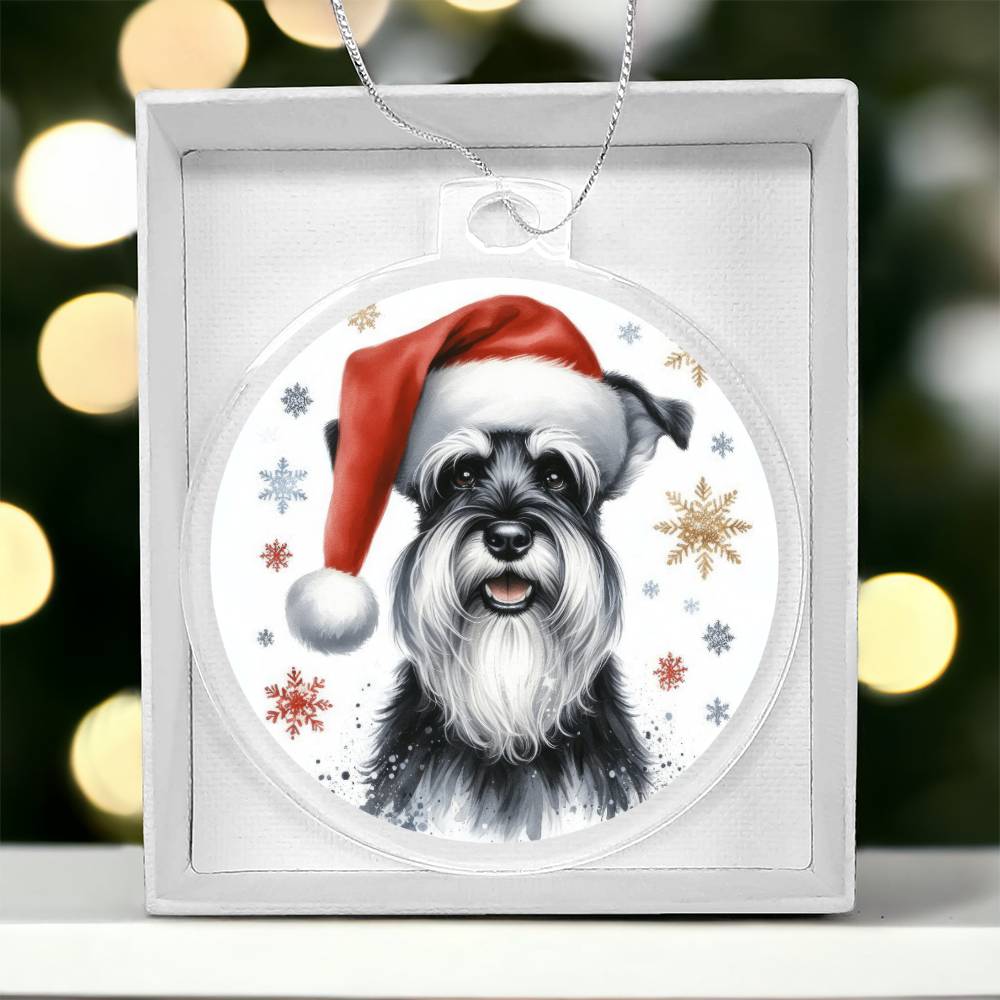 Christmas Dog - Standard Schnauzer - Acrylic Ornament