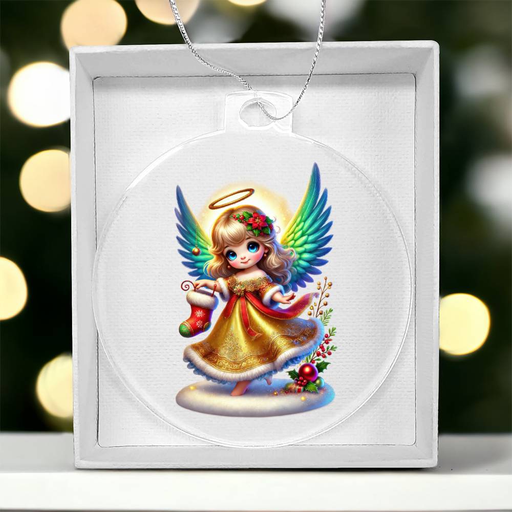 Cute Christmas Angel 006 - Acrylic Ornament