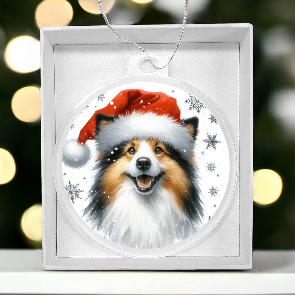 Christmas Dog - Icelandic Sheepdog - Acrylic Ornament