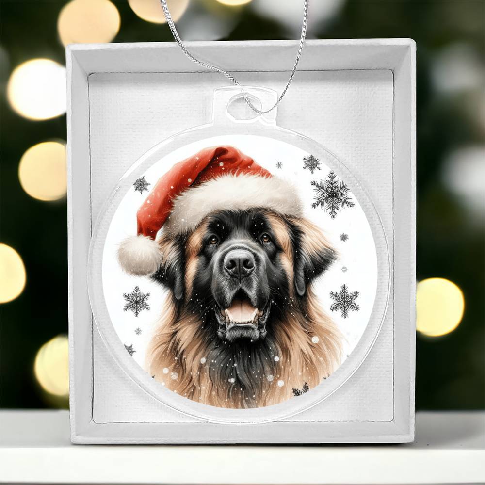 Christmas Dog - Leonberger - Acrylic Ornament