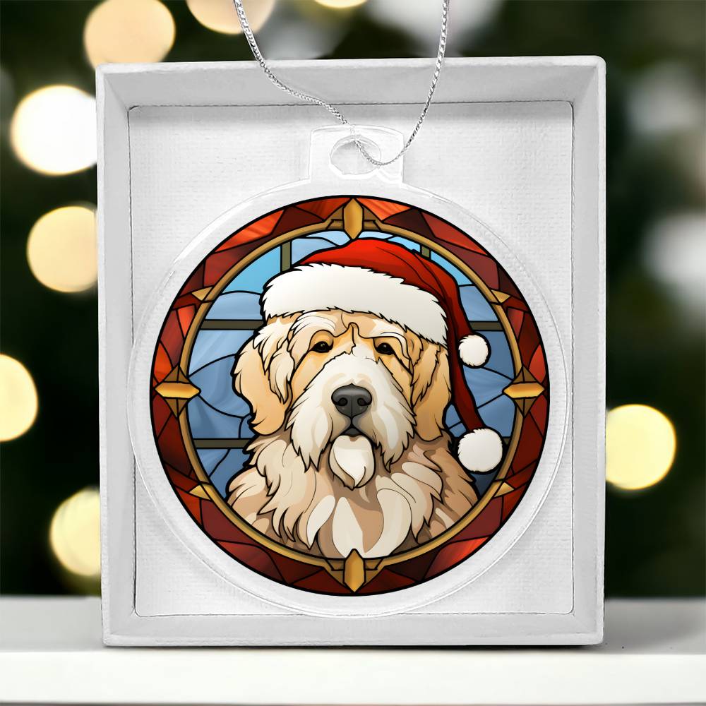 Dog Stained Glass Christmas Design 025 - Acrylic Ornament