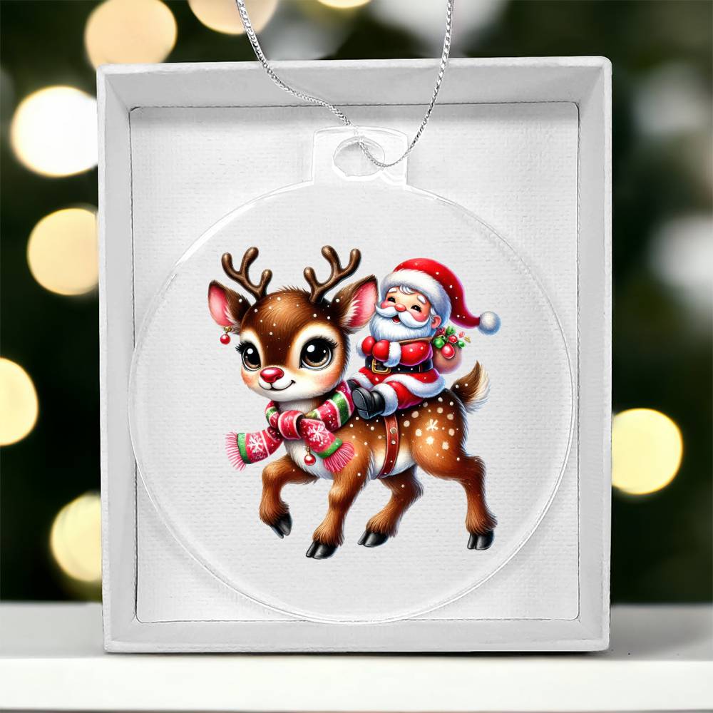 Cute Christmas Reindeer 020 - Acrylic Ornament