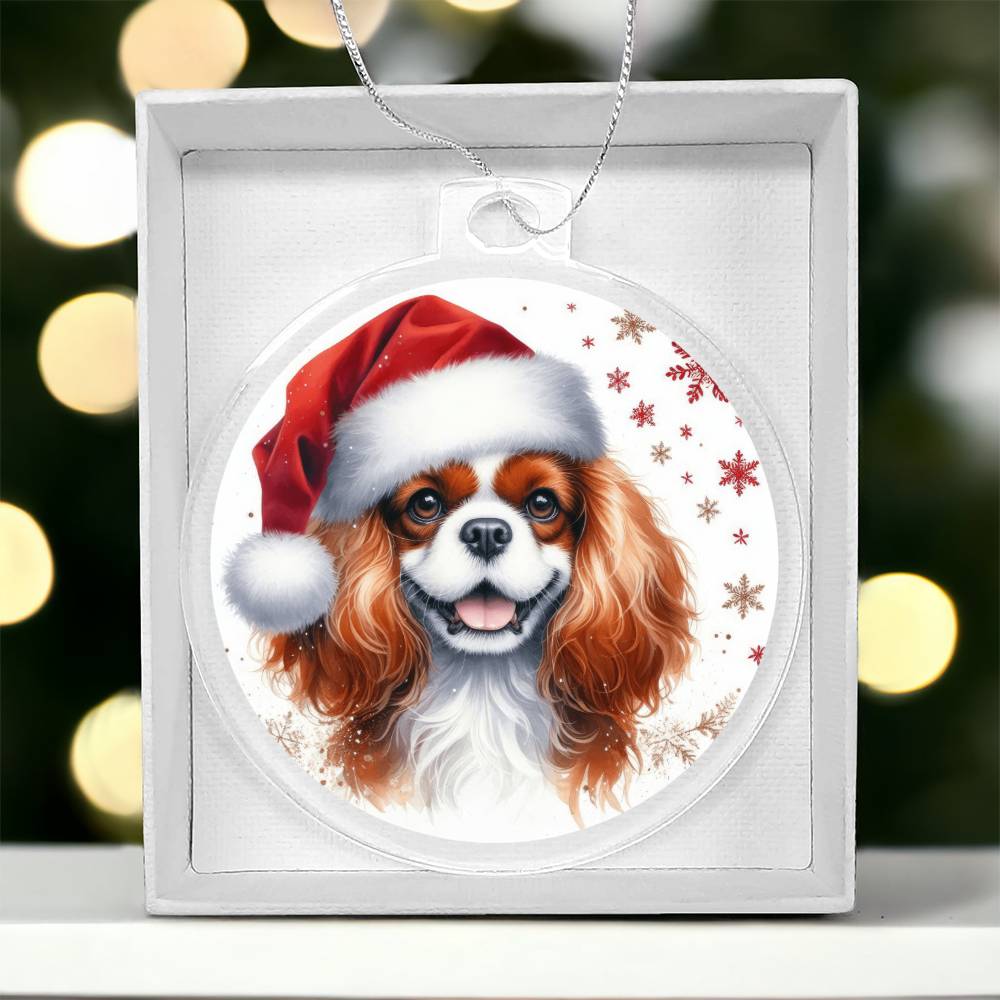 Christmas Dog - Cavalier King Charles Spaniel - Acrylic Ornament