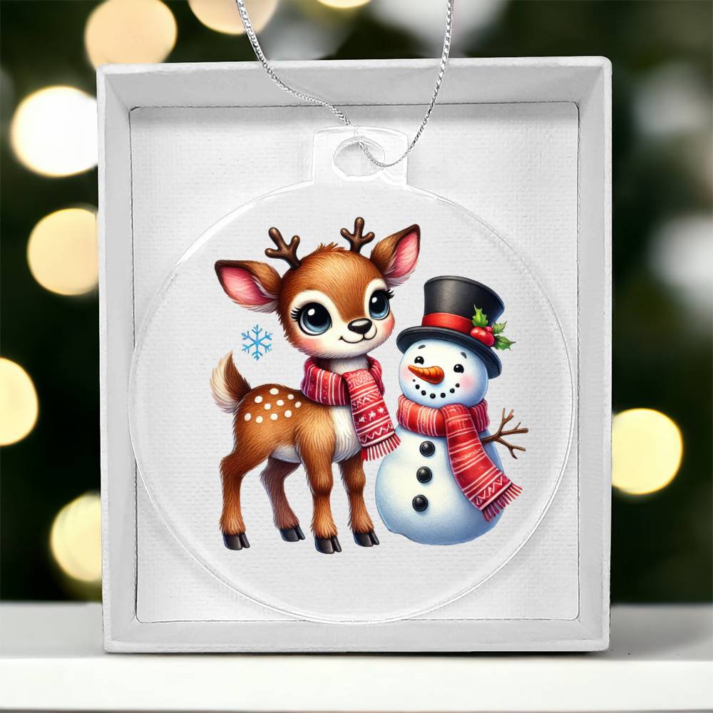Cute Christmas Reindeer 021 - Acrylic Ornament