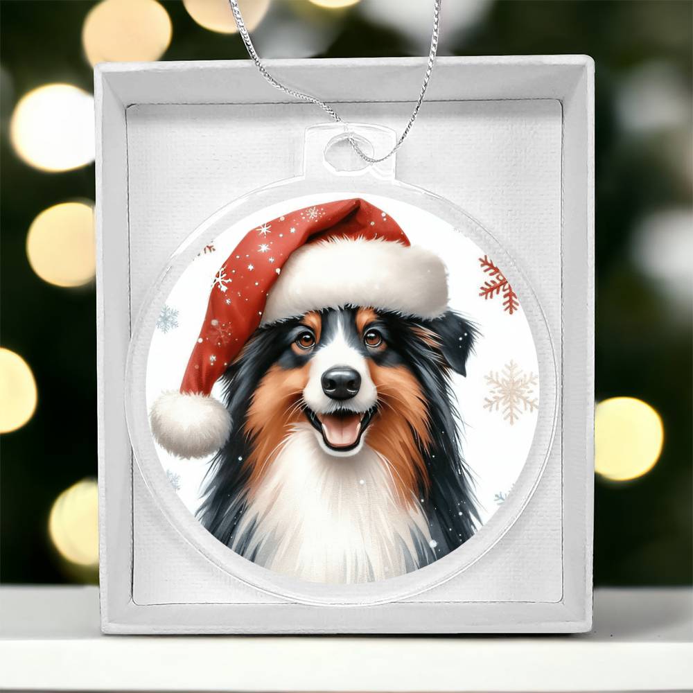 Christmas Dog - Miniature American Shepherd - Acrylic Ornament