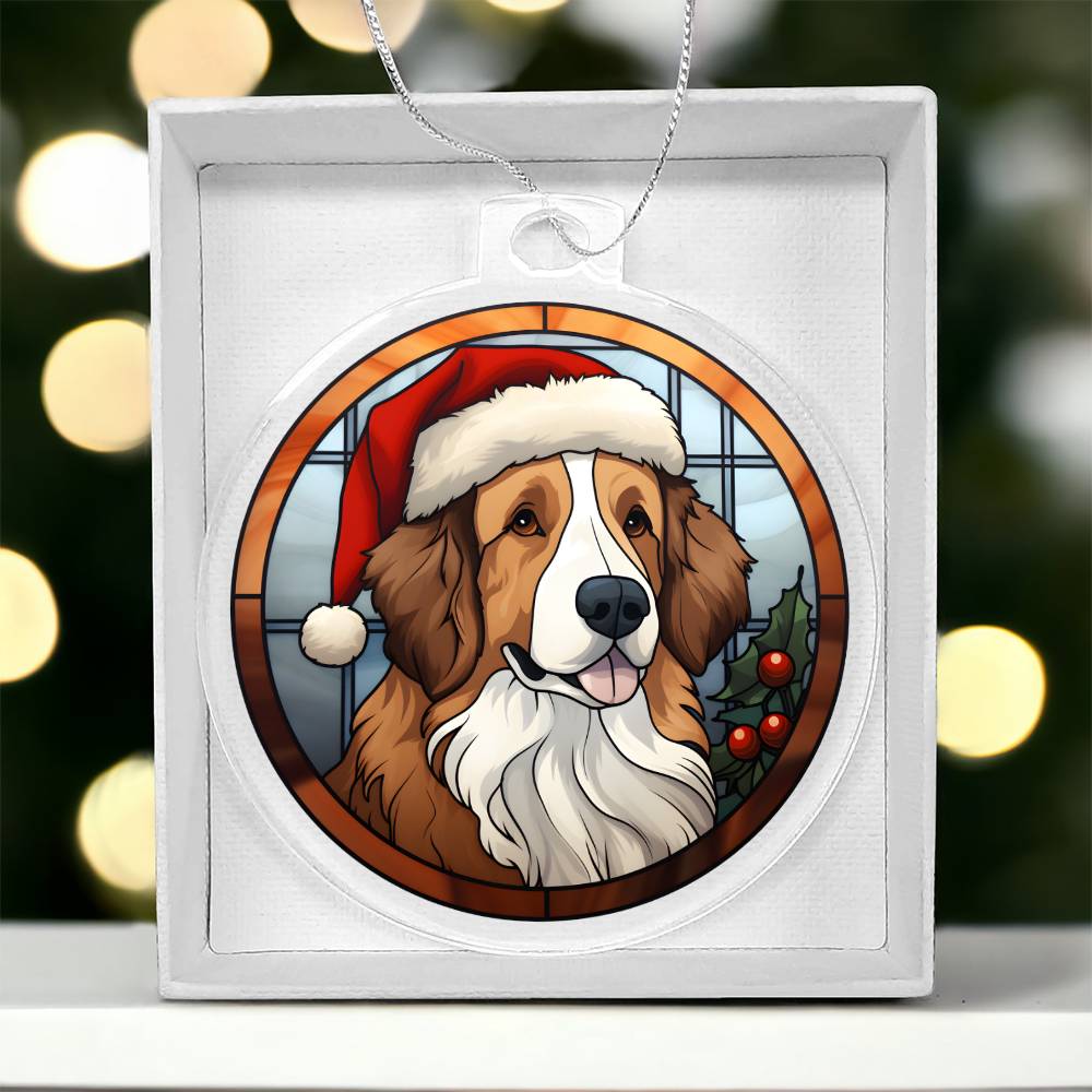 Dog Stained Glass Christmas Design 024 - Acrylic Ornament