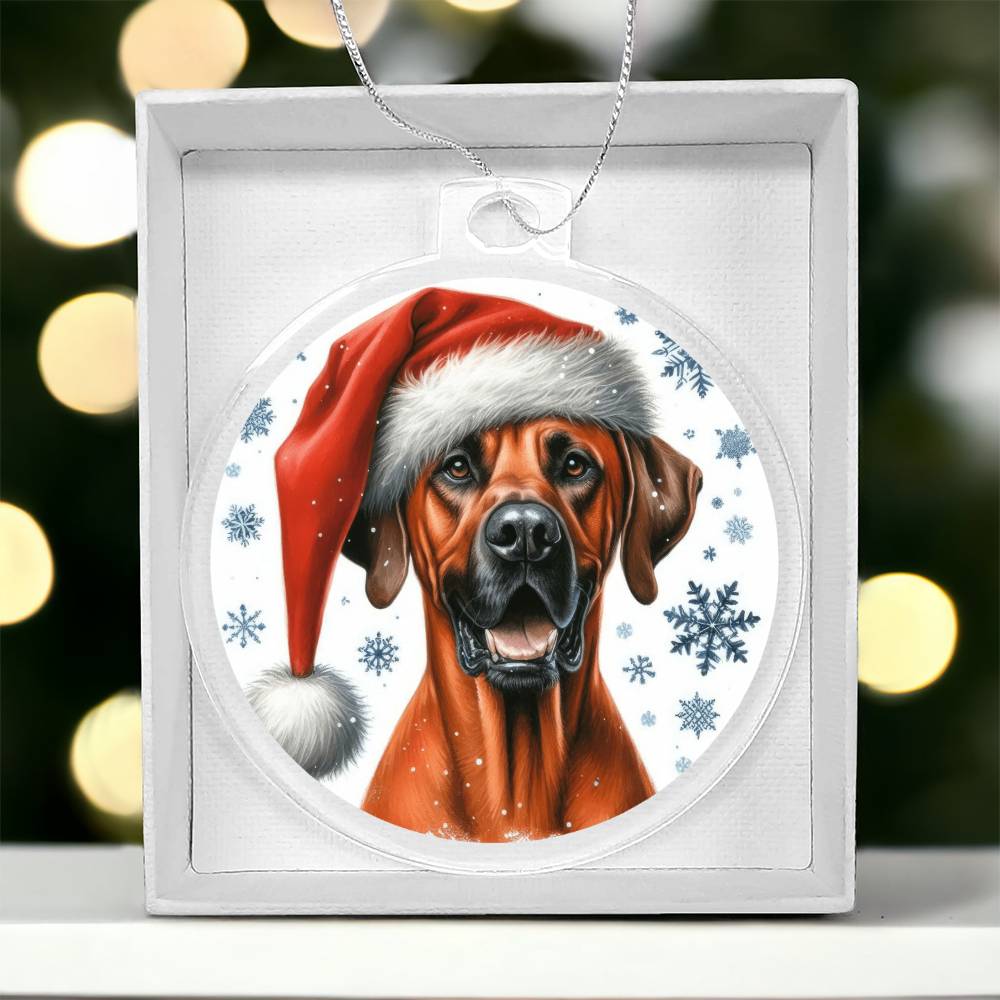 Christmas Dog - Rhodesian Ridgeback - Acrylic Ornament