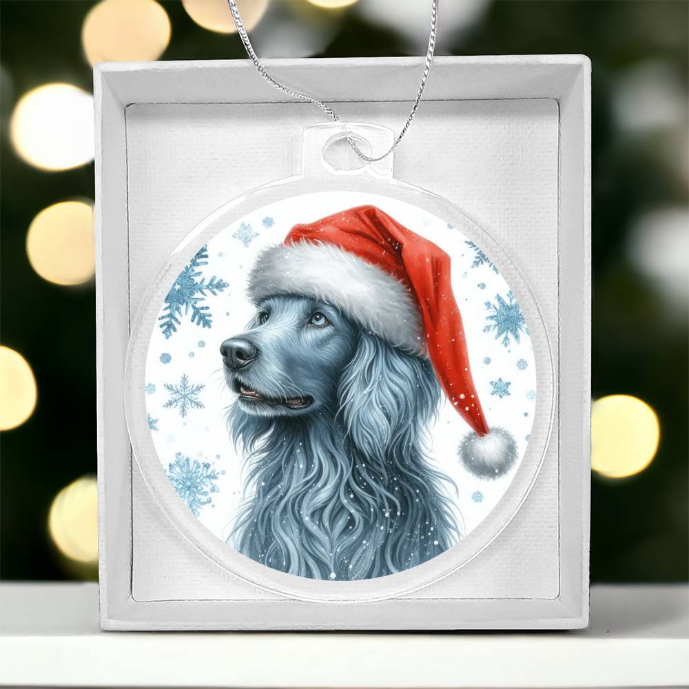 Christmas Dog - Blue Lacy - Acrylic Ornament