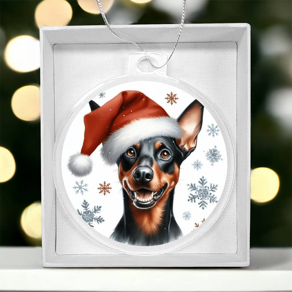 Christmas Dog - German Pinscher - Acrylic Ornament