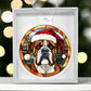 Dog Stained Glass Christmas Design 022 - Acrylic Ornament