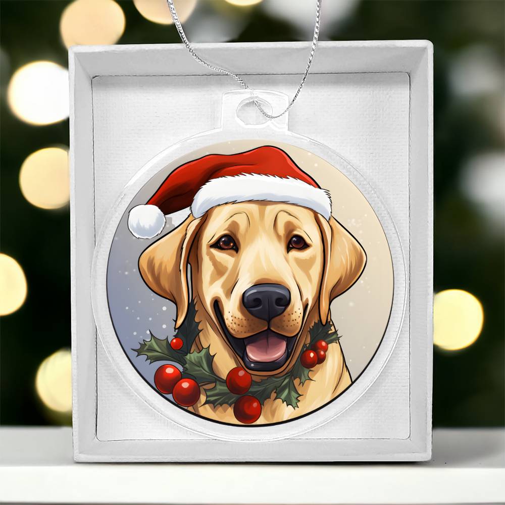 Dog Stained Glass Christmas Design 029 - Acrylic Ornament