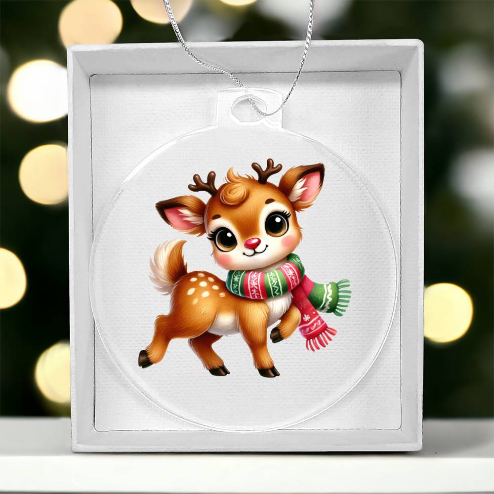 Cute Christmas Reindeer 008 - Acrylic Ornament
