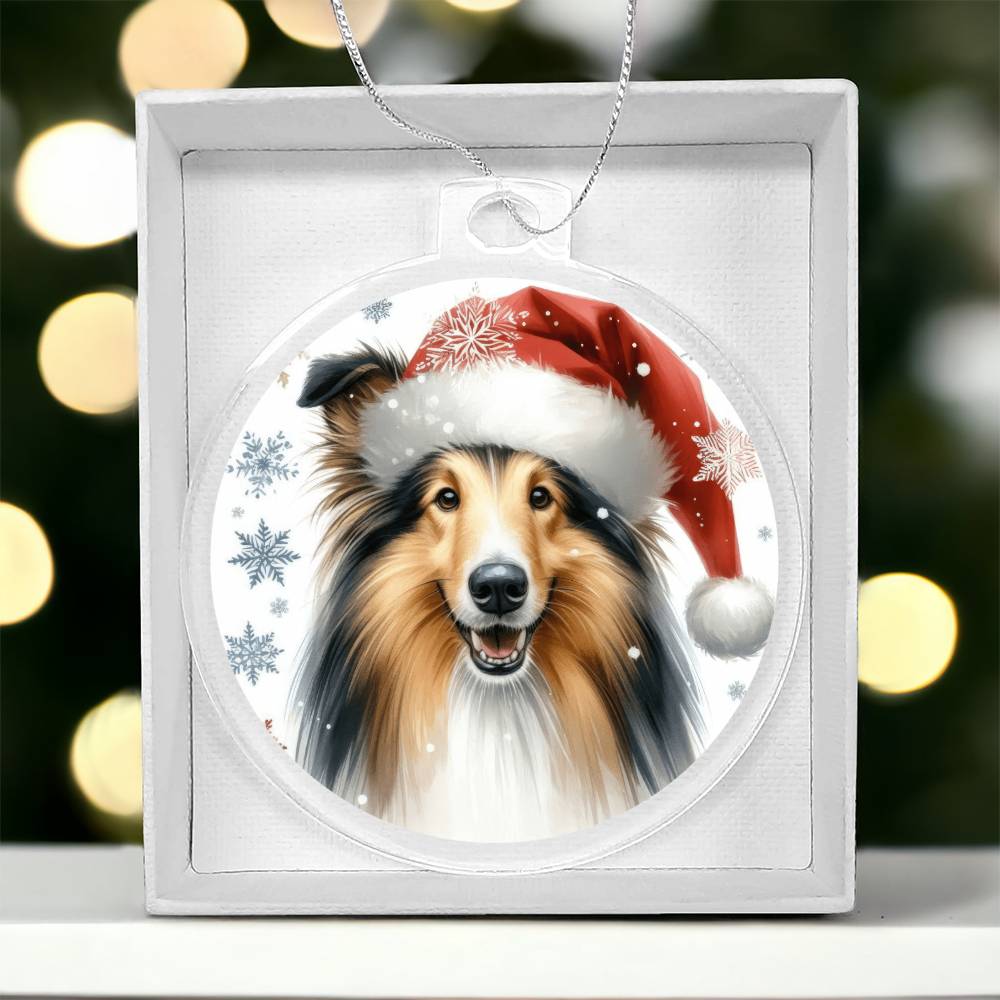 Christmas Dog - Collie - Acrylic Ornament