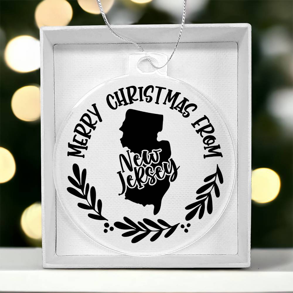 Merry Christmas From New Jersey - Acrylic Ornament