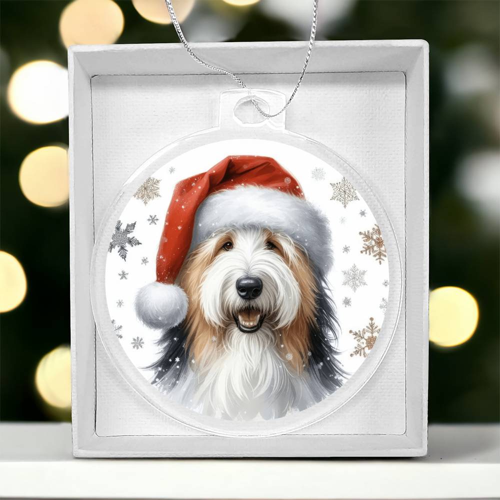 Christmas Dog - Old English Sheepdog - Acrylic Ornament