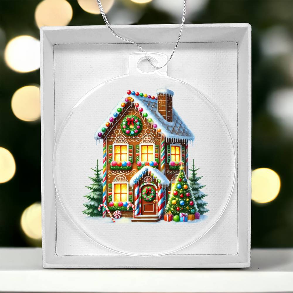 Christmas Gingerbread House 002 - Acrylic Ornament