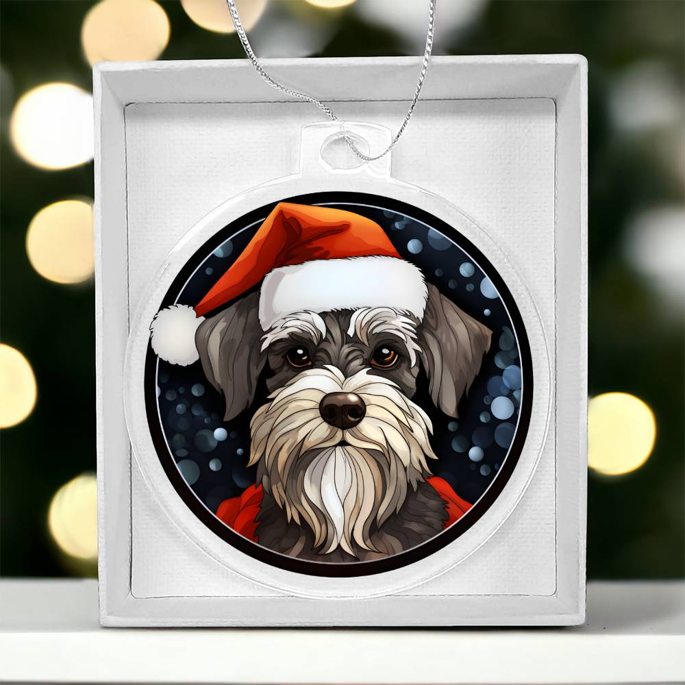 Dog Stained Glass Christmas Design 018 - Acrylic Ornament