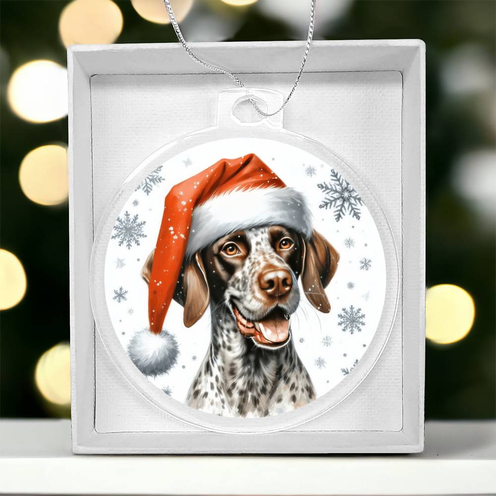 Christmas Dog - Pointer - Acrylic Ornament
