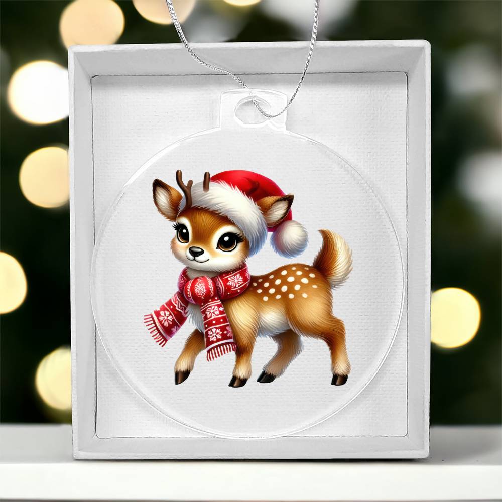 Cute Christmas Reindeer 013 - Acrylic Ornament