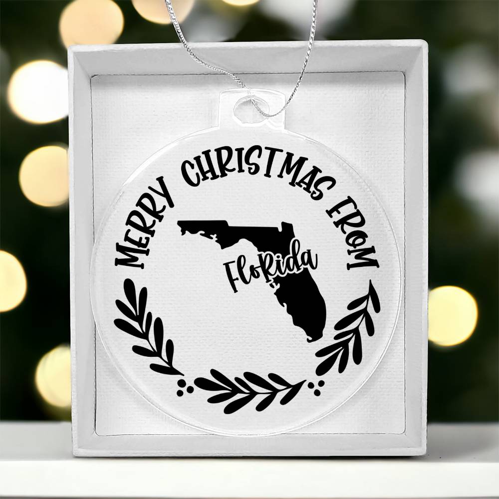 Merry Christmas From Florida - Acrylic Ornament