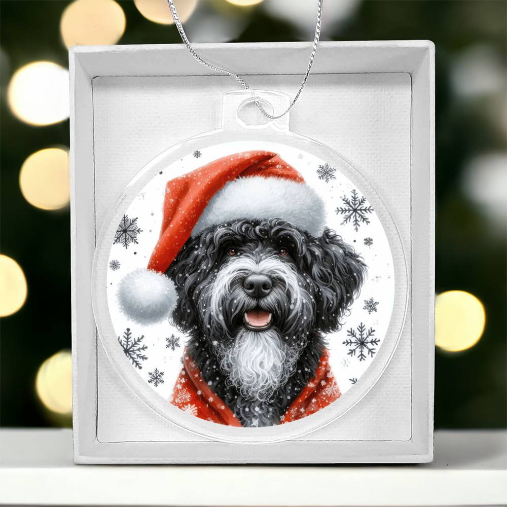 Christmas Dog - Portuguese Water - Acrylic Ornament