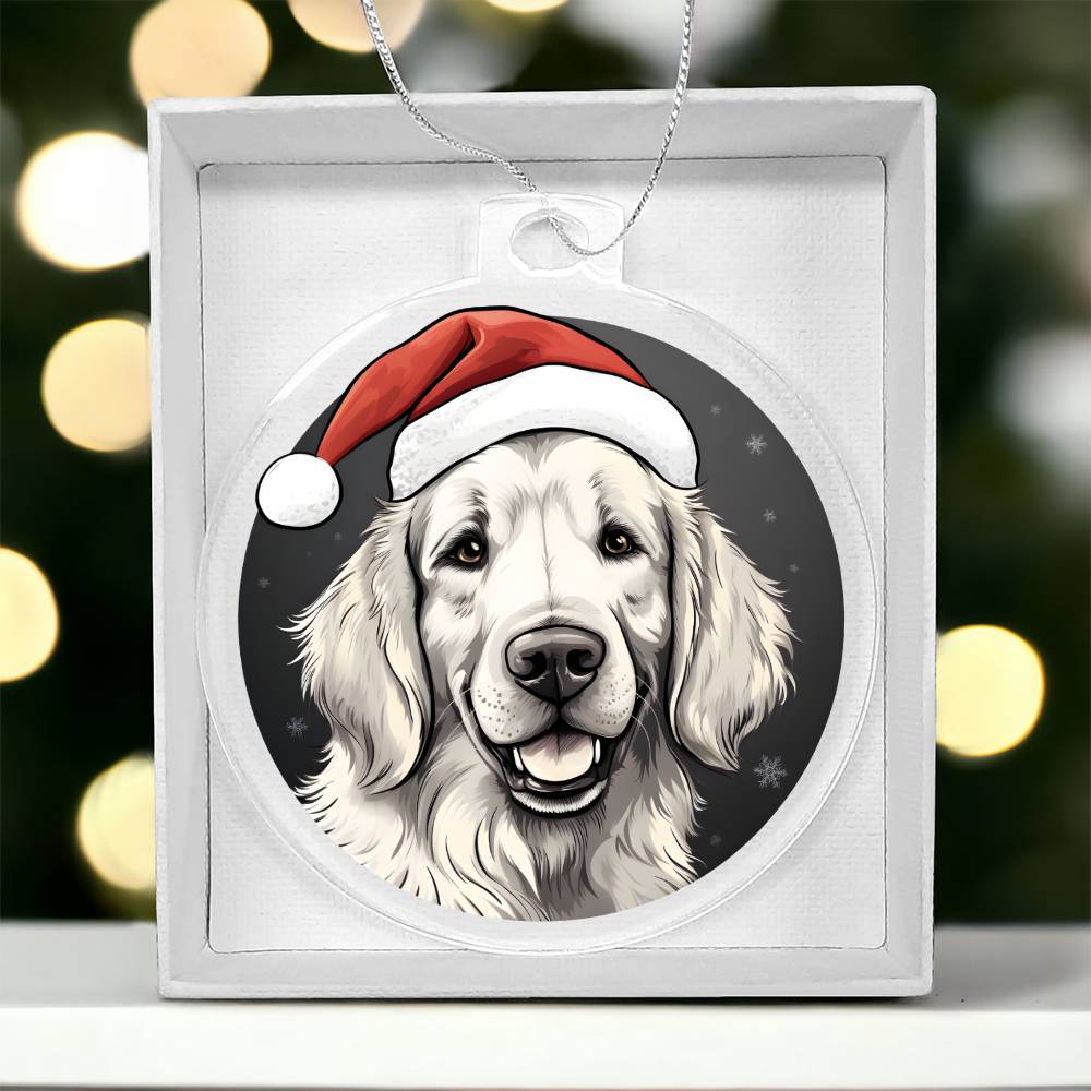 Dog Stained Glass Christmas Design 013 - Acrylic Ornament