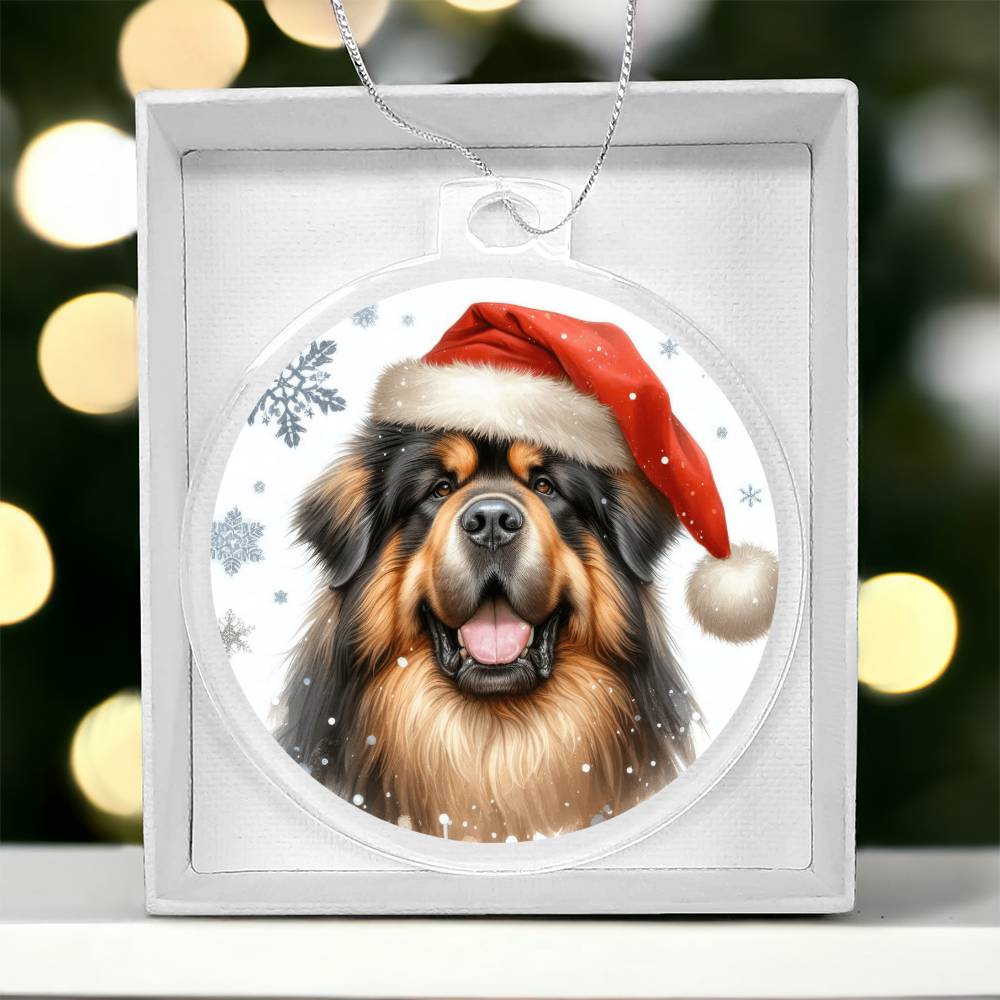 Christmas Dog - Tibetan Mastiff - Acrylic Ornament
