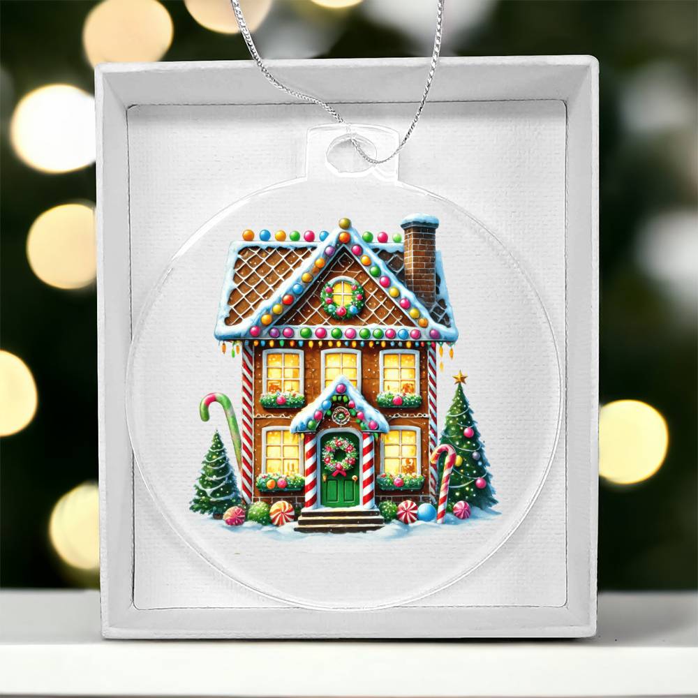 Christmas Gingerbread House 020 - Acrylic Ornament