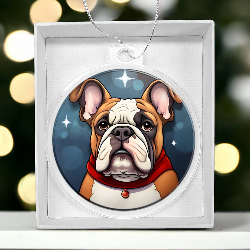 Dog Stained Glass Christmas Design 017 - Acrylic Ornament