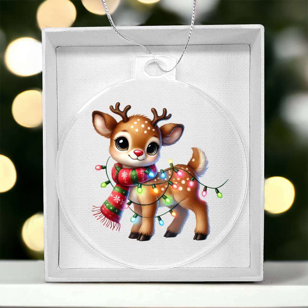 Cute Christmas Reindeer 019 - Acrylic Ornament