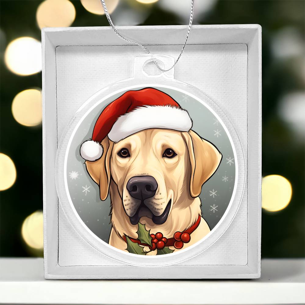 Dog Stained Glass Christmas Design 016 - Acrylic Ornament