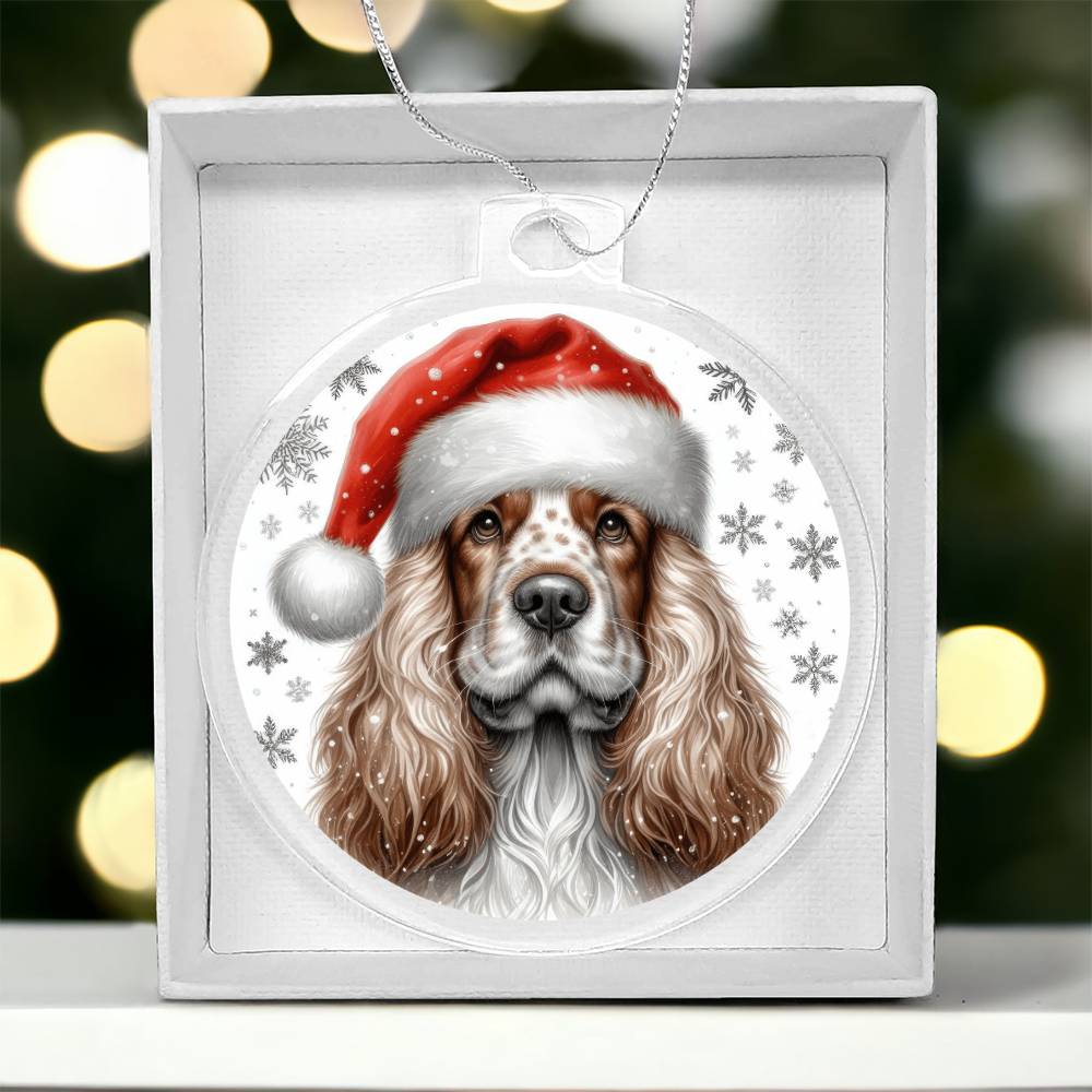 Christmas Dog - Clumber Spaniel - Acrylic Ornament