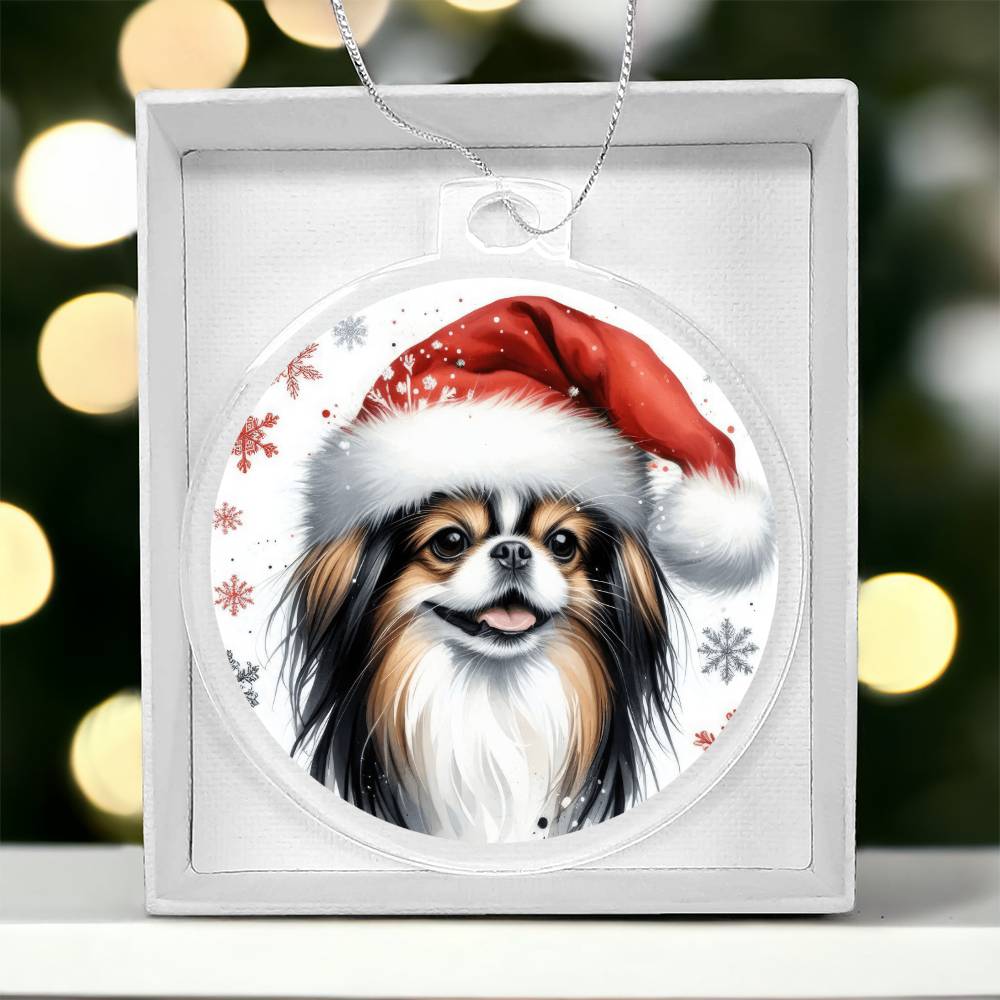 Christmas Dog - Japanese Chin - Acrylic Ornament