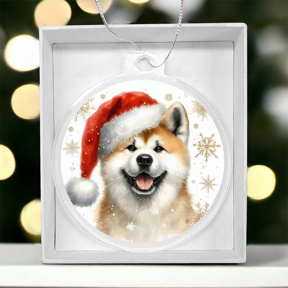 Christmas Dog - Akita - Acrylic Ornament