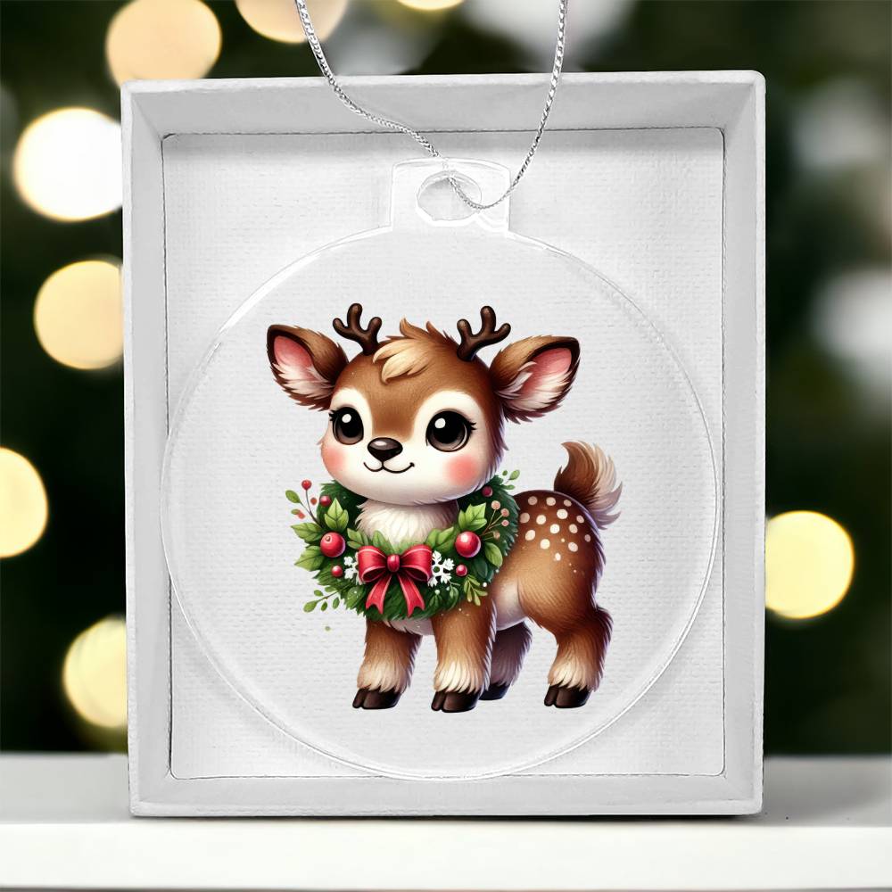 Cute Christmas Reindeer 018 - Acrylic Ornament