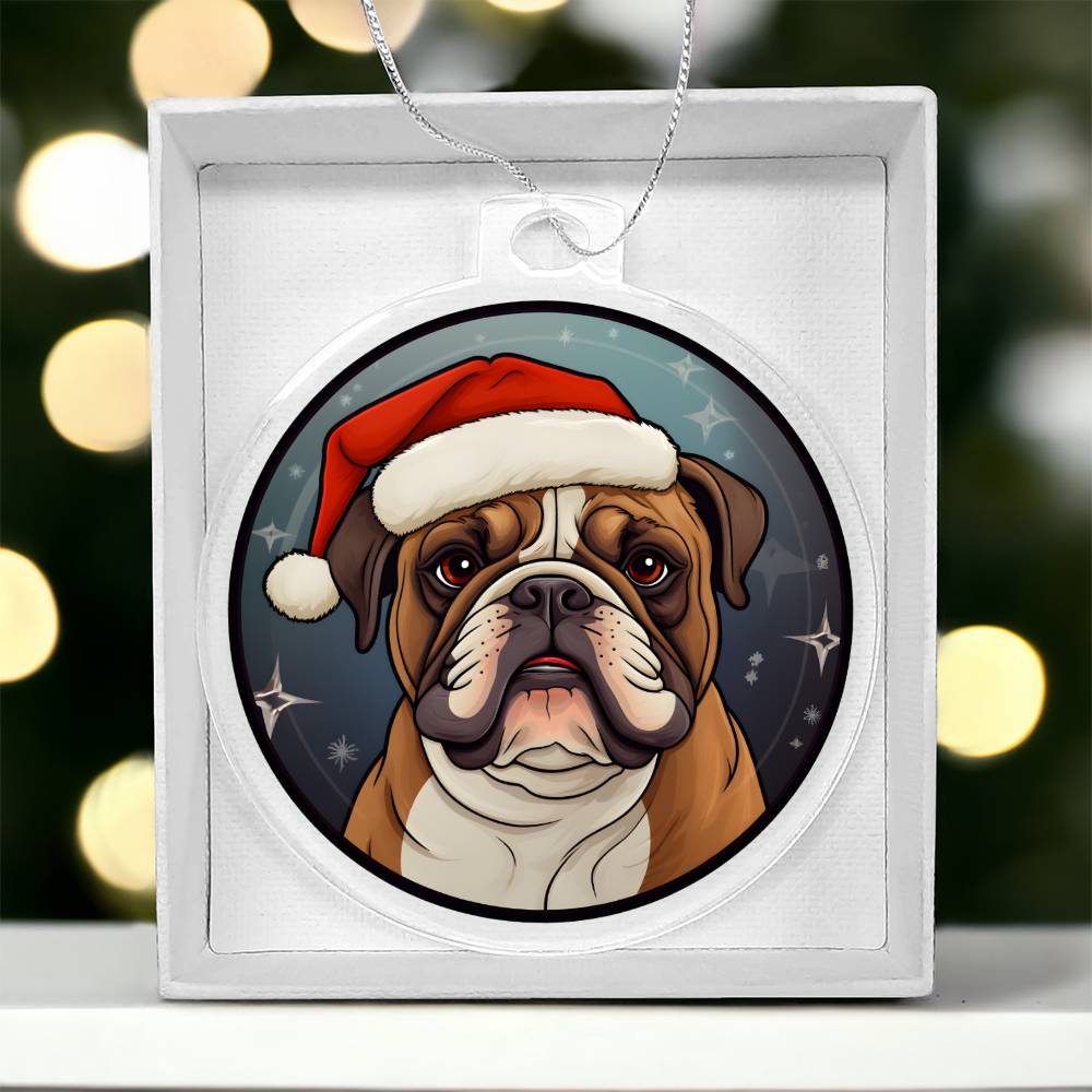 Dog Stained Glass Christmas Design 031 - Acrylic Ornament
