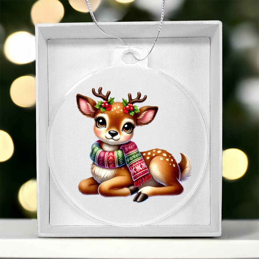 Cute Christmas Reindeer 005 - Acrylic Ornament