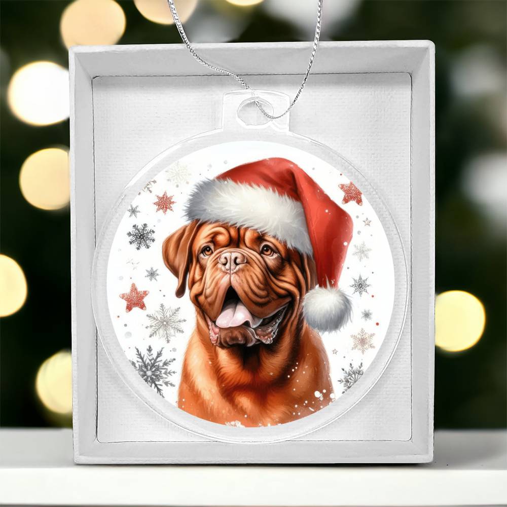 Christmas Dog - Dogue de Bordeaux - Acrylic Ornament