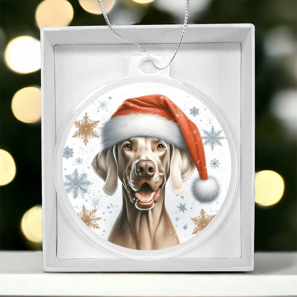 Christmas Dog - Weimaraner - Acrylic Ornament