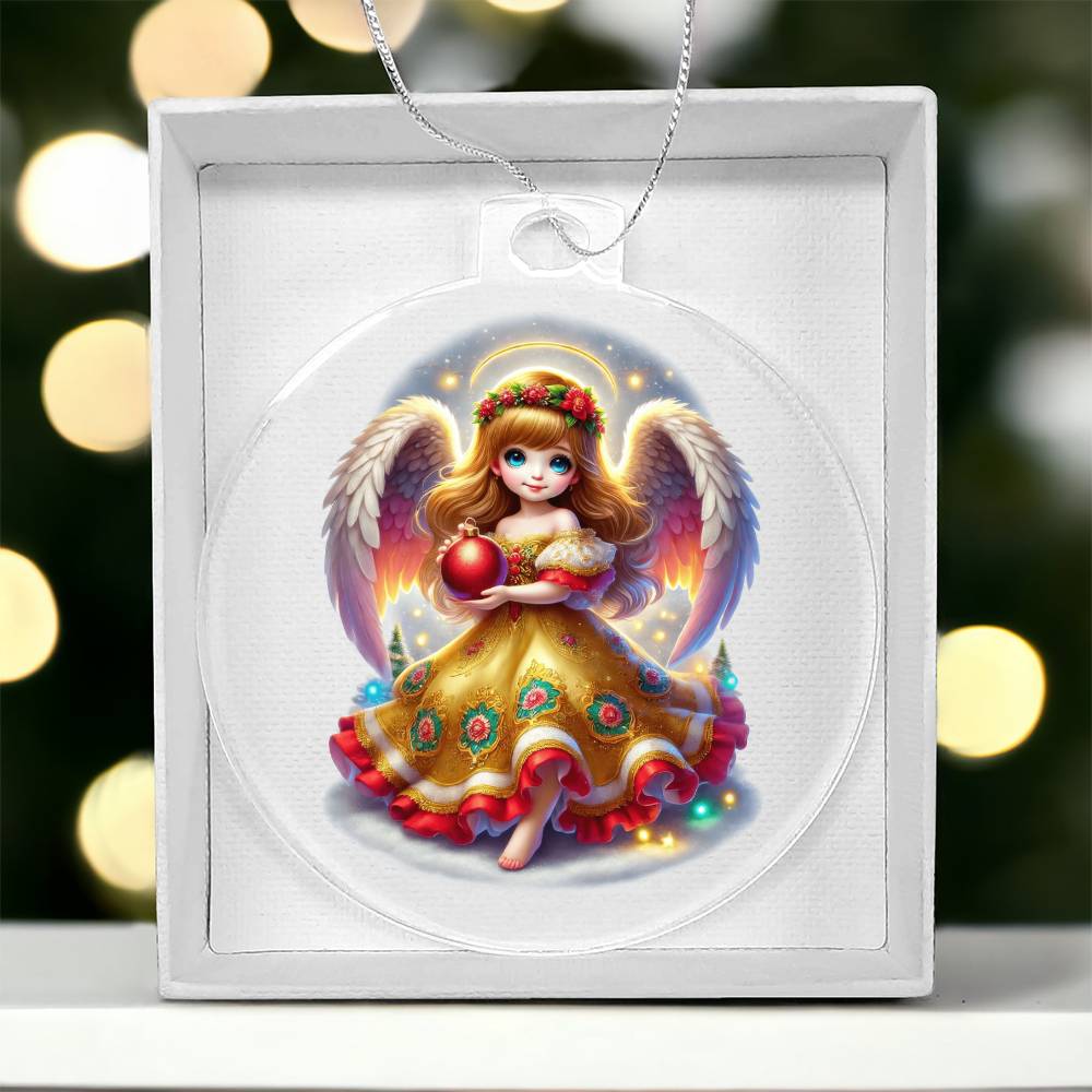 Cute Christmas Angel 018 - Acrylic Ornament
