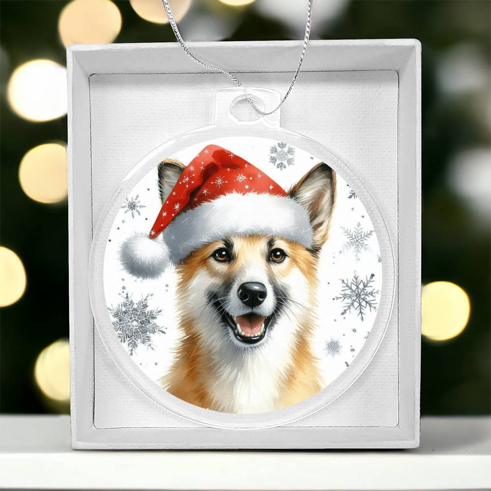 Christmas Dog - Canaan - Acrylic Ornament