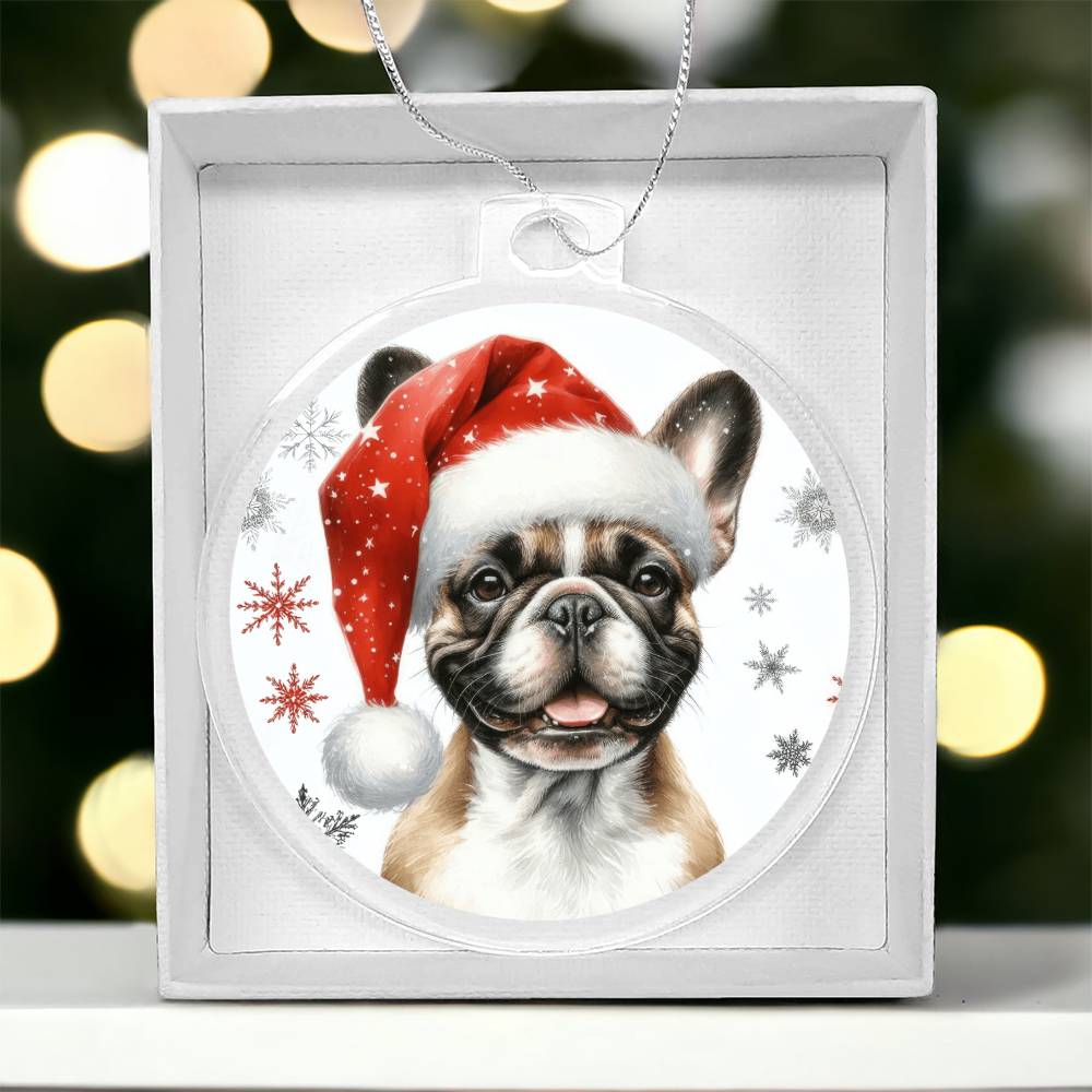 Christmas Dog - French Bulldog - Acrylic Ornament