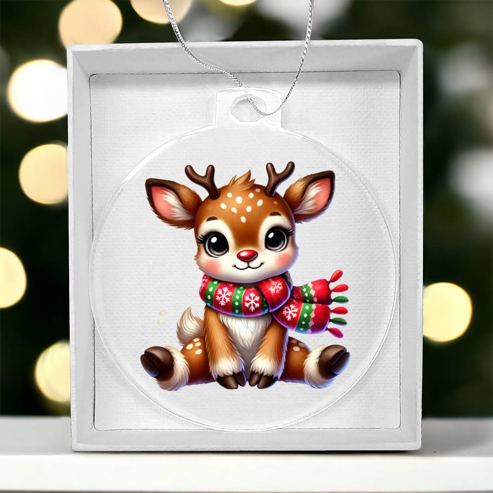 Cute Christmas Reindeer 007 - Acrylic Ornament
